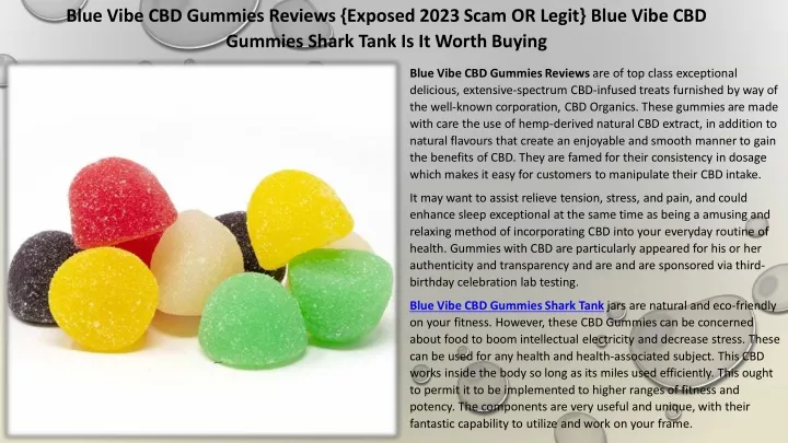 blue vibe cbd gummies reviews exposed 2023 scam