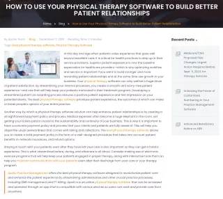 How to Use Your Physical Therapy Software to Build Better Patient Relationships