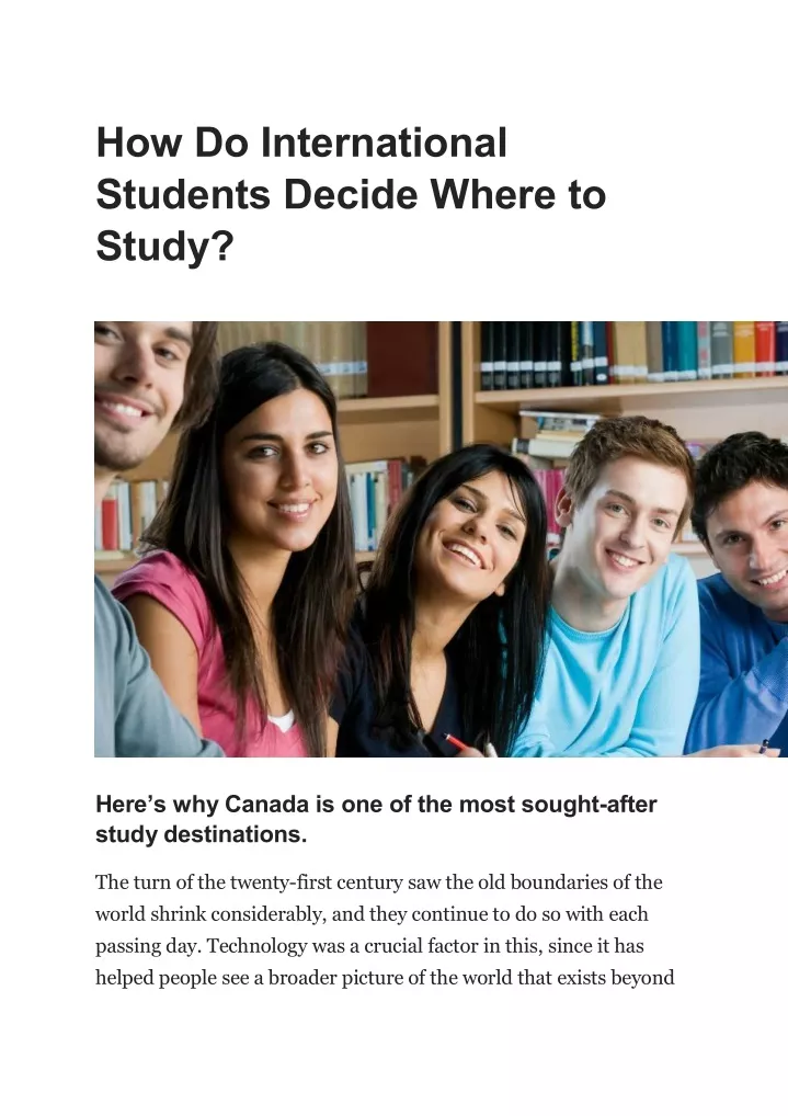 how do international students decide where