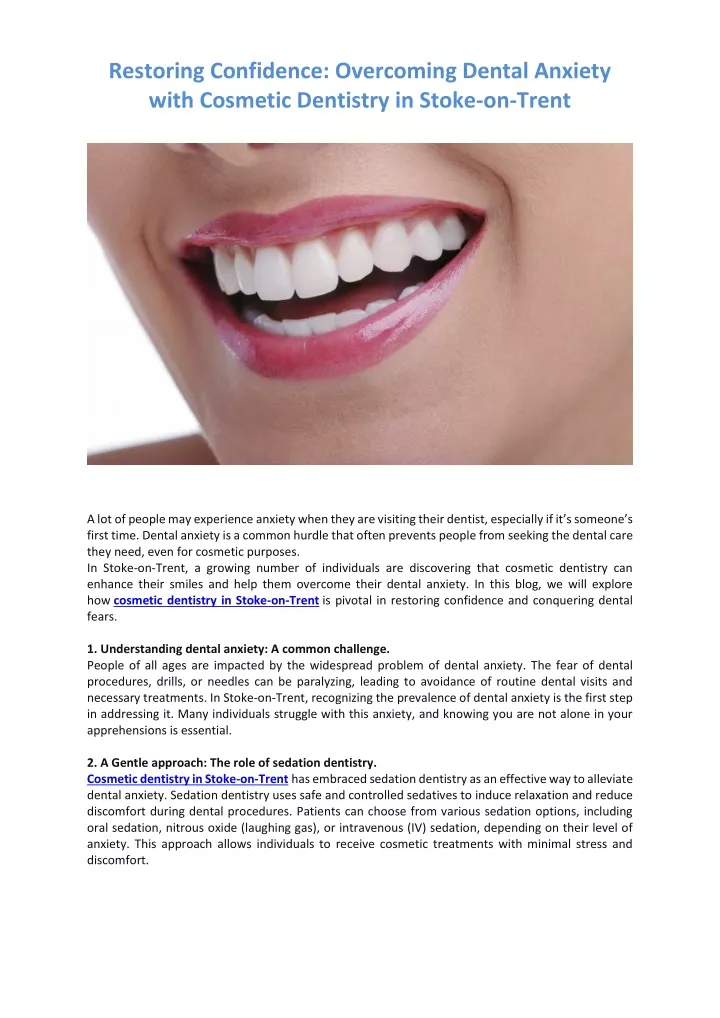 restoring confidence overcoming dental anxiety