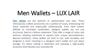 Men Wallets - LUX LAIR