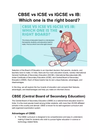 CBSE vs ICSE vs IGCSE vs IB: Which one is the right board?