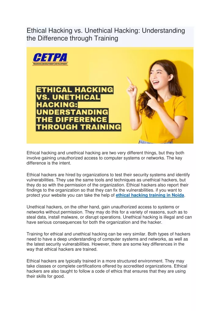 ethical hacking vs unethical hacking