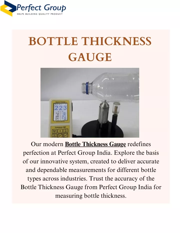 bottle thickness gauge