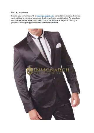 black 4pc tuxedo suit