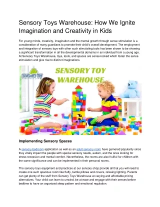 Sensory Toy Warehouse_ How We Ignite Imagination and Creativity in Kids