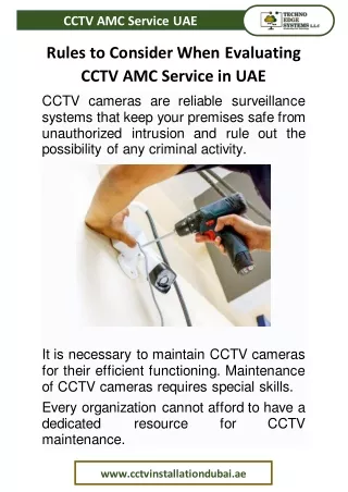 cctv amc service uae