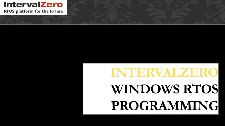 intervalzero windows rtos programming