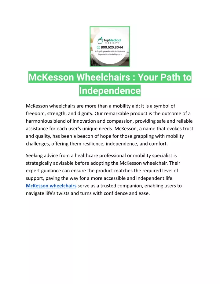 mckesson wheelchairs your path to independence