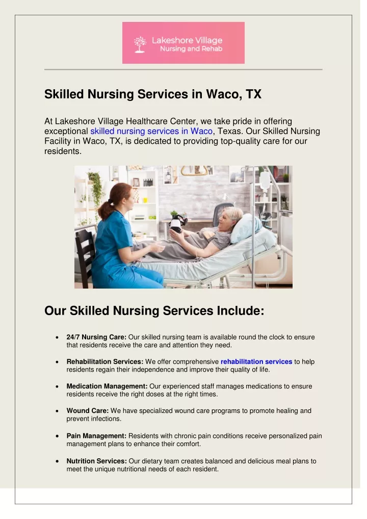 skilled nursing services in waco tx