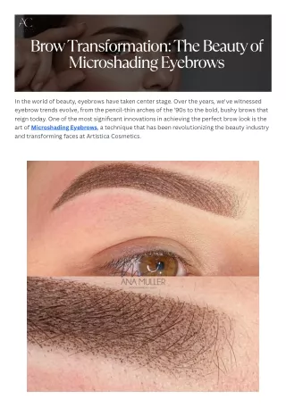Brow Transformation The Beauty of Microshading Eyebrows