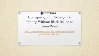 Printing Without Black Ink on Epson Printers
