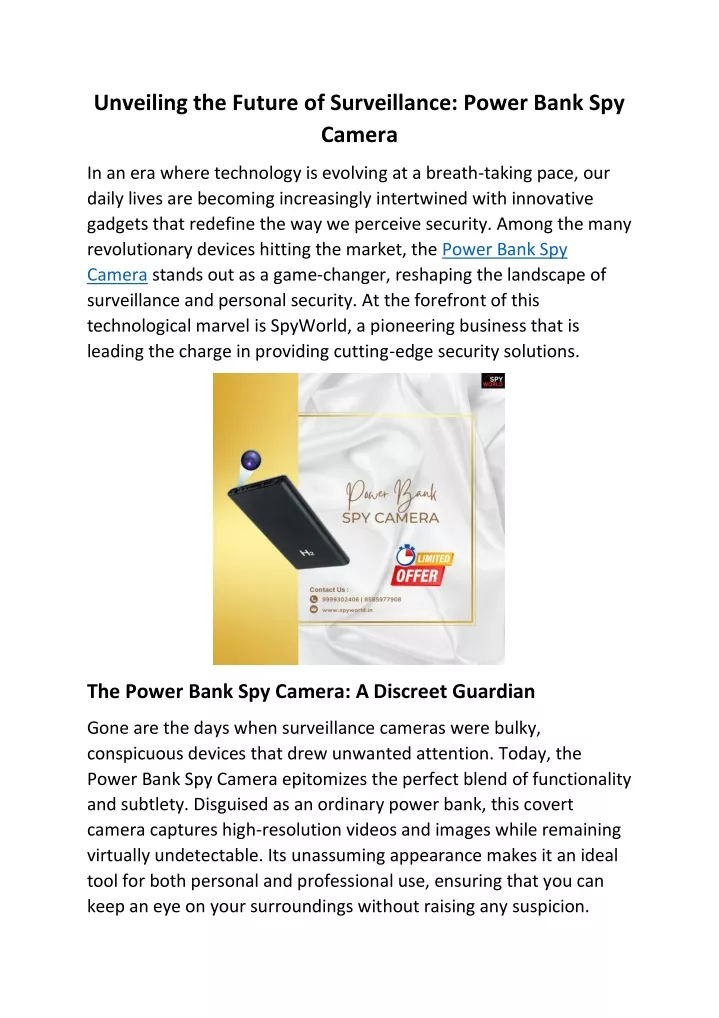 unveiling the future of surveillance power bank