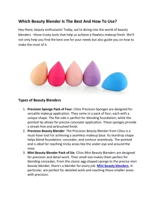 Which Beauty Blender Is The Best And How To Use?