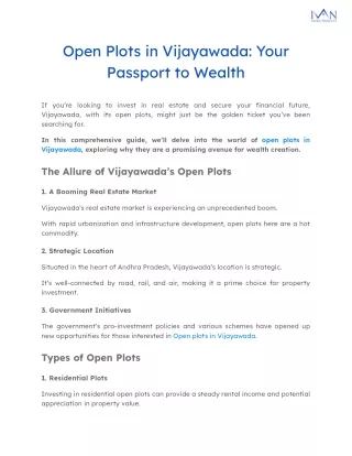 Open Plots in Vijayawada_ Your Passport to Wealth