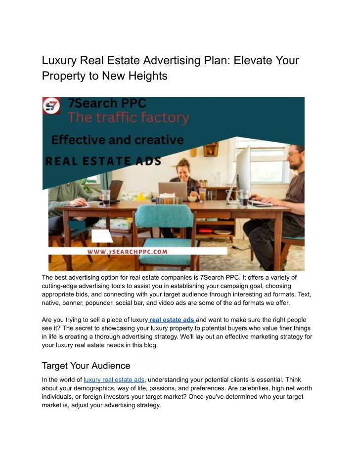 luxury real estate advertising plan elevate your