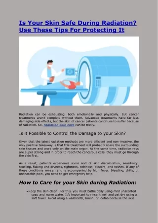 Is Your Skin Safe During Radiation? Use These Tips For Protecting It