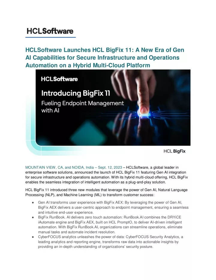 hclsoftware launches hcl bigfix