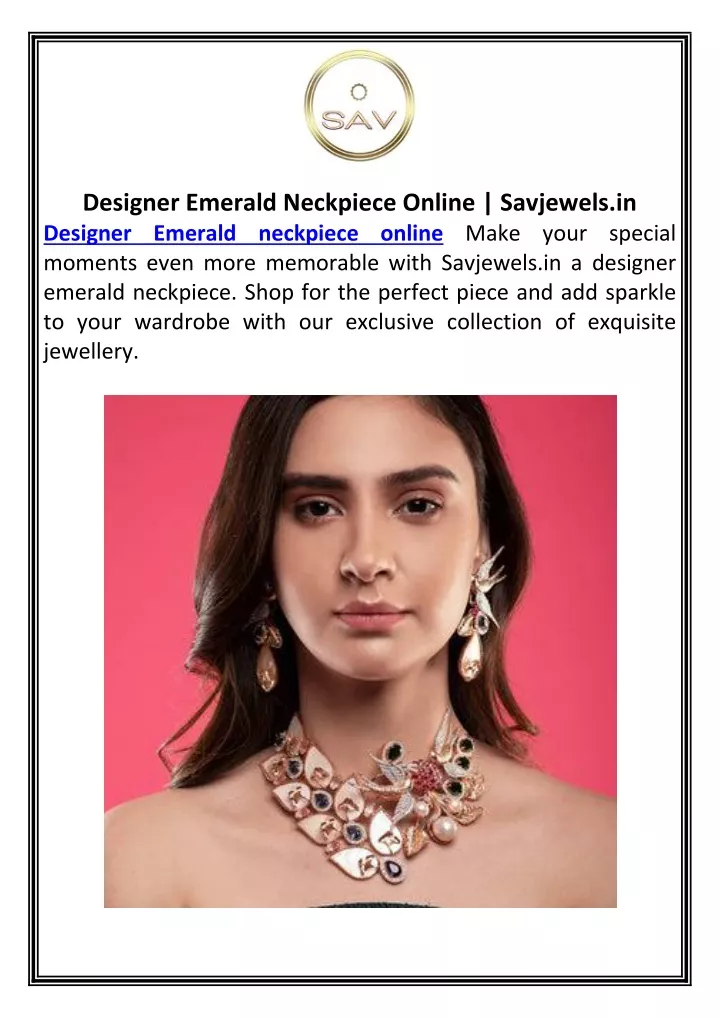 designer emerald neckpiece online savjewels