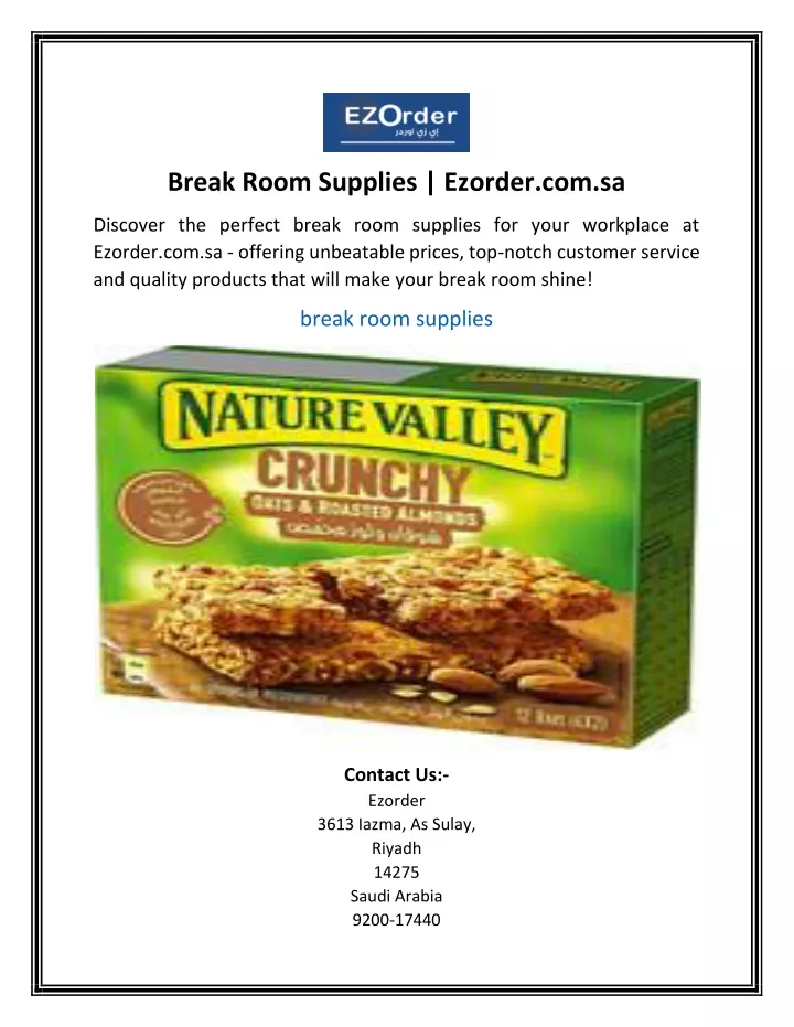 break room supplies ezorder com sa