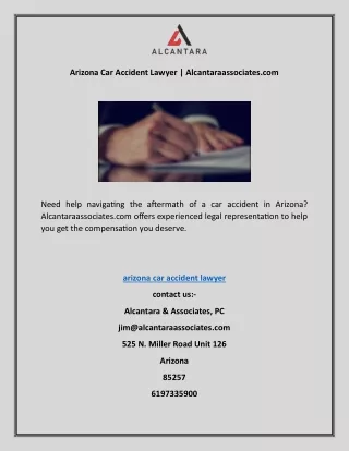 Arizona Car Accident Lawyer | Alcantaraassociates.com