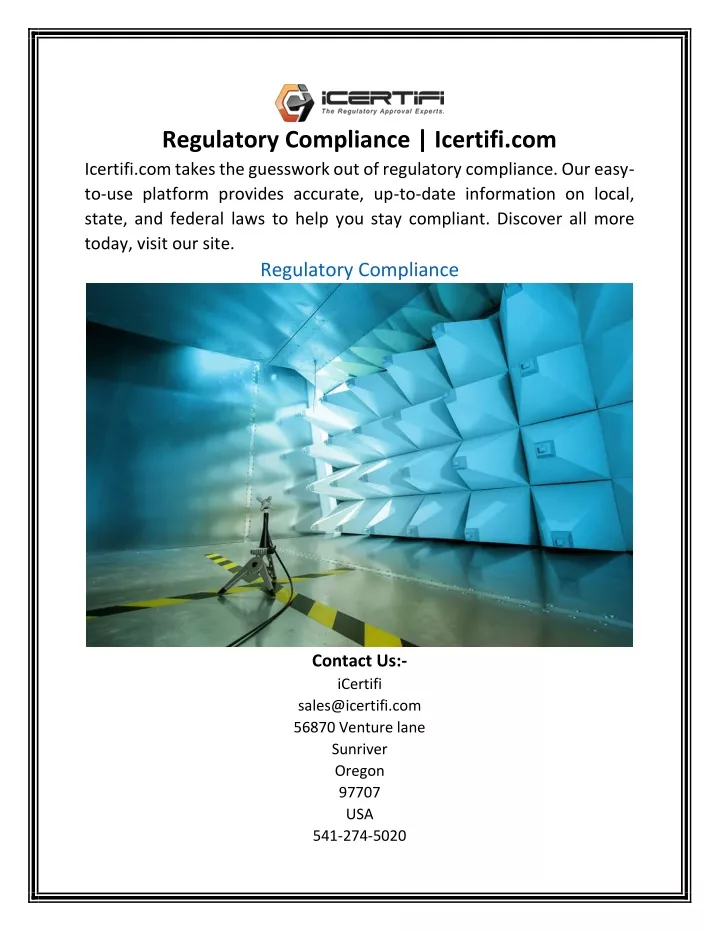 regulatory compliance icertifi com icertifi