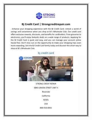Bj Credit Card  Strongcreditrepair.com