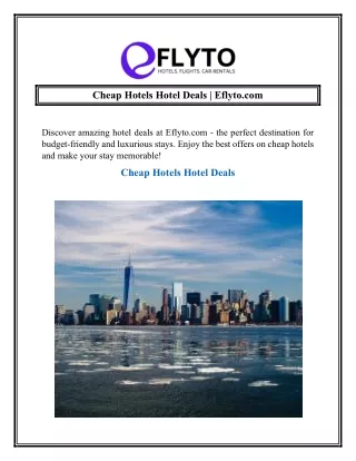 Cheap Hotels Hotel Deals  Eflyto.com