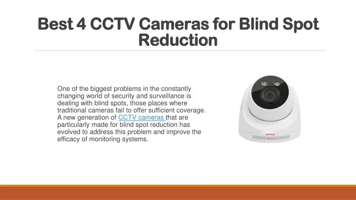 best 4 cctv cameras for blind spot reduction