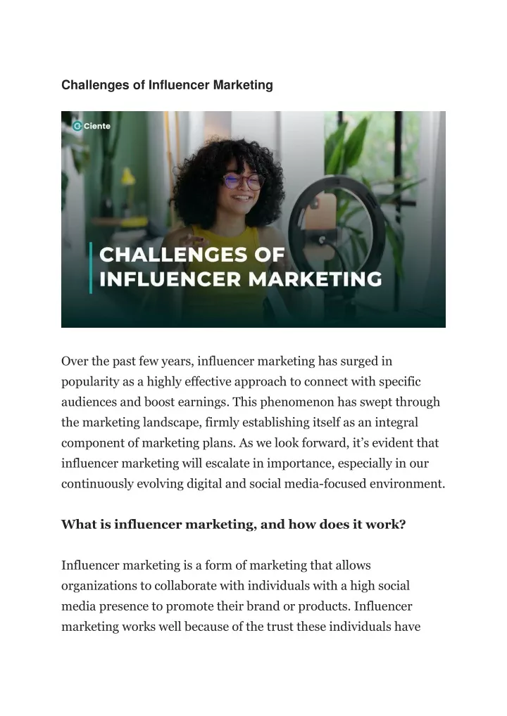 challenges of influencer marketing