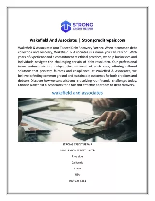 Wakefield And Associates  Strongcreditrepair.com
