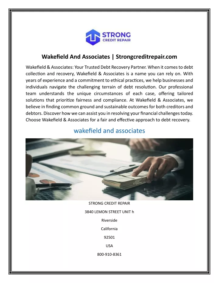 wakefield and associates strongcreditrepair com