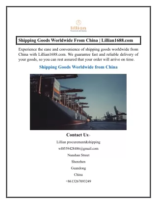 shipping goods worldwide from china lillian1688