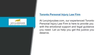 Toronto Personal Injury Law Firm Levyinjurylaw.com