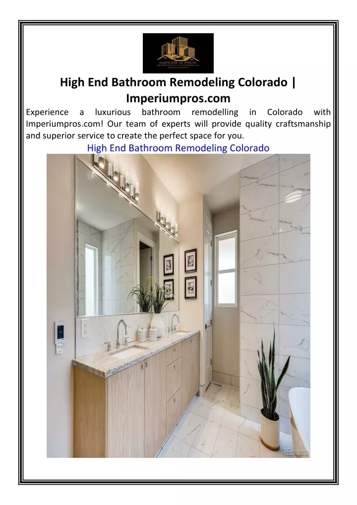 high end bathroom remodeling colorado