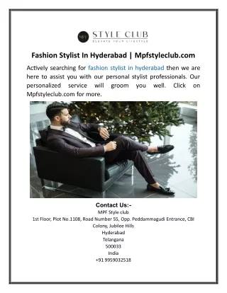 Fashion Stylist In Hyderabad