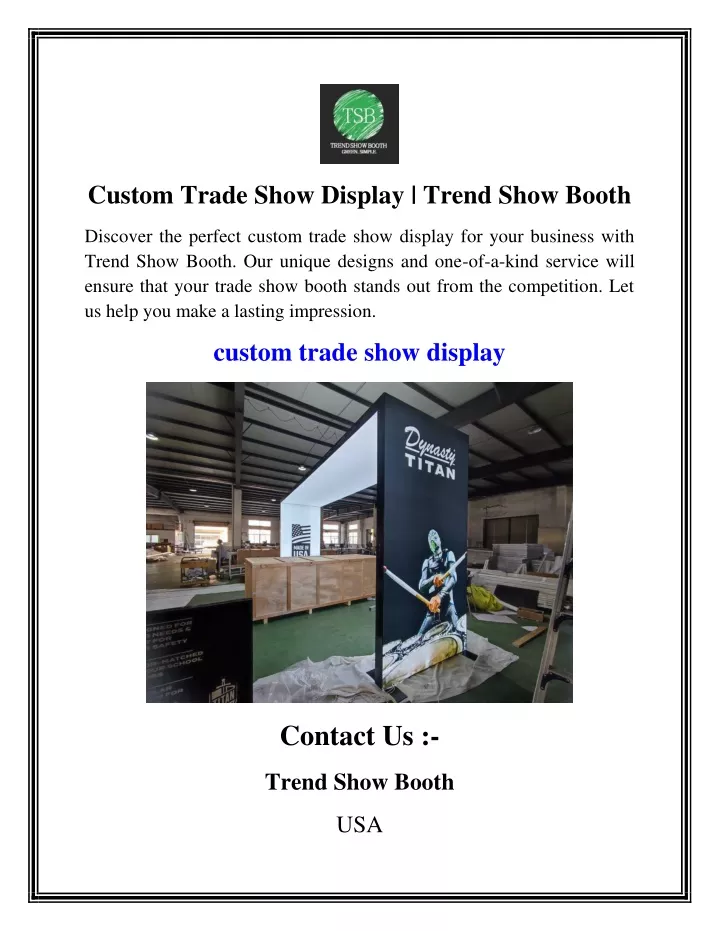 custom trade show display trend show booth