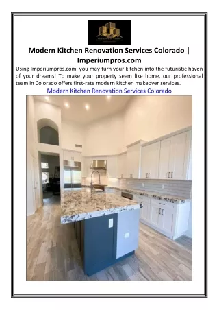 Modern Kitchen Renovation Services Colorado | Imperiumpros.com