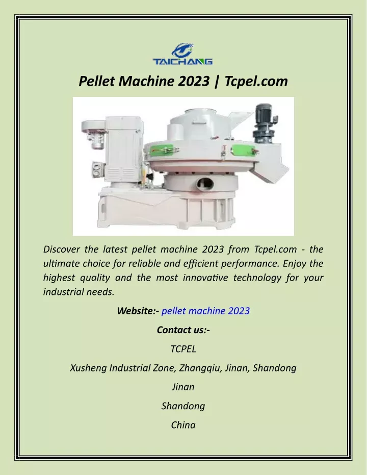 pellet machine 2023 tcpel com