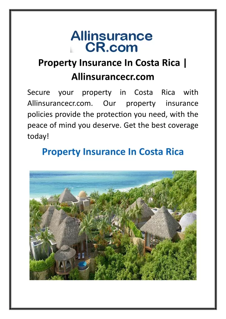 property insurance in costa rica allinsurancecr