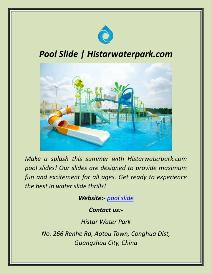 pool slide histarwaterpark com