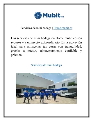 Servicios de mini bodega  Home.mubit.co