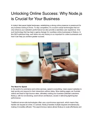 unlocking online success why node js is crucial