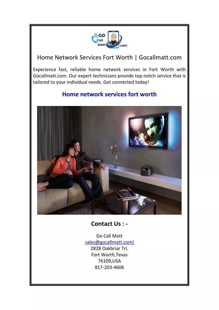 home network services fort worth gocallmatt com