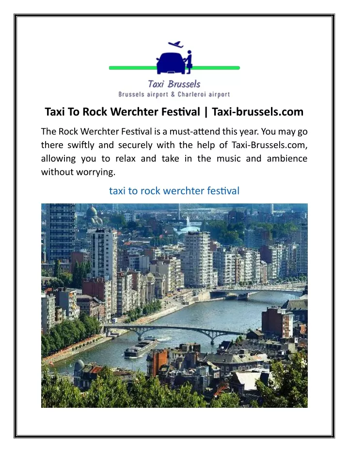 taxi to rock werchter festival taxi brussels com