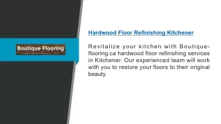 Hardwood Floor Refinishing Kitchener Boutique-flooring.ca