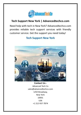 Tech Support New York  Advancedtechco.com