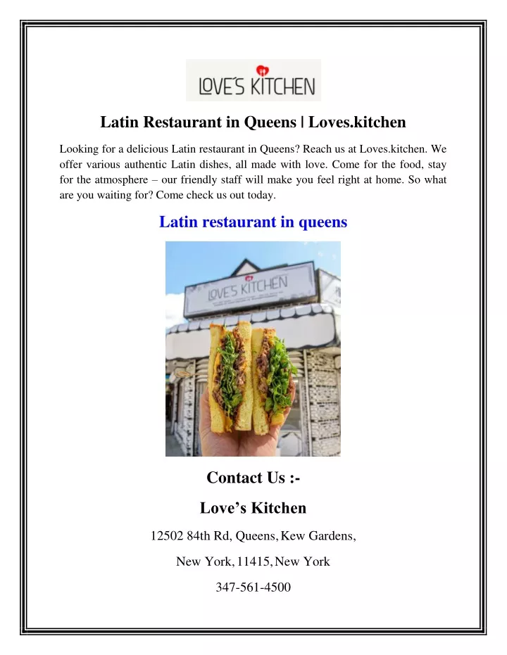 latin restaurant in queens loves kitchen