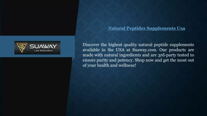 natural peptides supplements usa