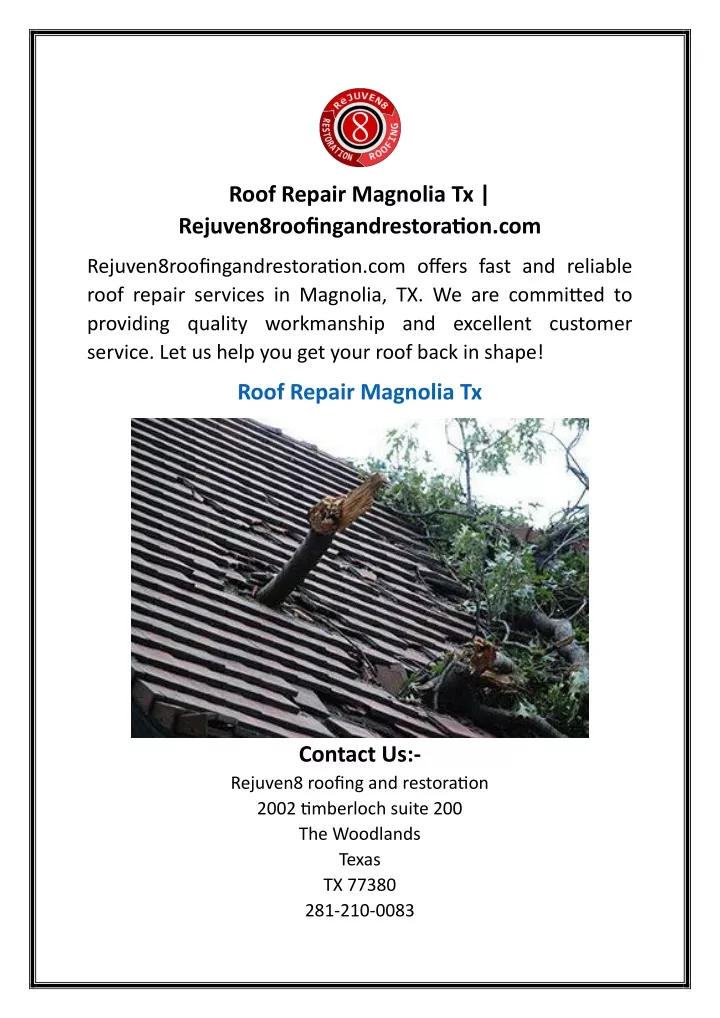 roof repair magnolia